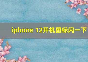 iphone 12开机图标闪一下